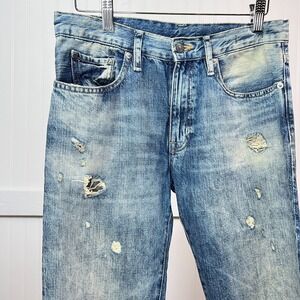 Ralph Lauren Denim & Supply Jeans 25 Street Distressed Bleach Wash Boyfriend Y2K